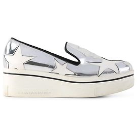 Stella Mc Cartney Stella McCartney Binx Star Platform Slip-Ons aus Kunstleder in Metallic-Silber Silber Metallisch