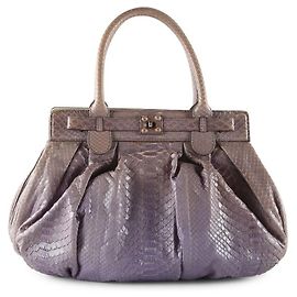 Zagliani Flieder Python Puffy Hobo Bag Lila