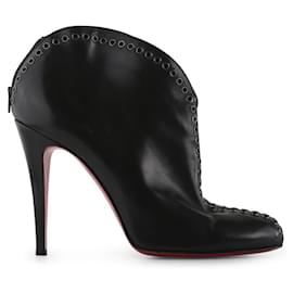 Christian Louboutin-Christian Louboutin Jazz Leather Catch Me 100 Ankle Booties-Black