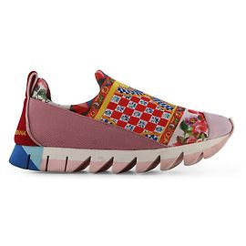 Dolce & Gabbana Ibiza - Baskets à enfiler avec chaussettes en maille extensible à fleurs Autre