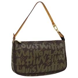 Louis Vuitton-LOUIS VUITTON Monogram Graffiti Pochette Accessoires Pochette M92191 LV Auth am3656-Vert