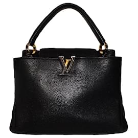 Louis Vuitton-LOUIS VUITTON TAURILLON LEATHER CAPUCINES BAG-Black