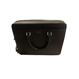 Prada Leather Saddlebag Black Black