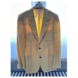 Yves Saint Laurent-Jaqueta balzer de linho em cachemire Sartorial-Amarelo