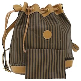 Fendi-FENDI Pecan Canvas Sac à bandoulière Kaki Noir Auth 35724-Noir,Kaki