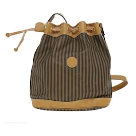 Fendi-FENDI Pecan Canvas Sac à bandoulière Kaki Noir Auth 35724-Noir,Kaki