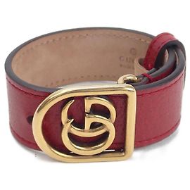 Gucci Leather Bracelet Red Red