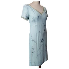 CACHAREL KLEID KLEID PREPPY CREPE TULL PASTELL S 36/38 Hellgrün