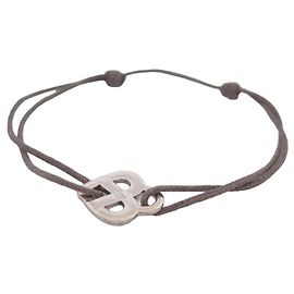 PULSERA POIRAY ENTRELACE CORAZÓN EN PLATA DE LEY 925 10-20 CORDON CM PLATA Plata