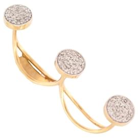 Autre Marque-CHRISTIAN BONJA RING 2 FINGERS SIZE 50 & 53 yellow gold 18K AND DIAMONDS GOLD RING-Golden