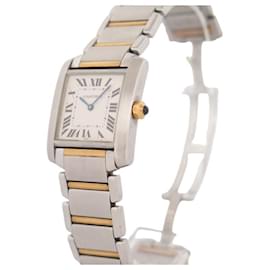 Cartier-CARTIER TANK FRENCH QUARTZ WATCH 2301 30MM GOLD & STEEL GOLD STEEL WATCH-Silvery