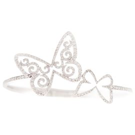 BRACELET MESSIKA BUTTERFLY ARABESQUE BUTTERFLY DUETTO WHITE GOLD & DIAMONDS STRAP Silvery