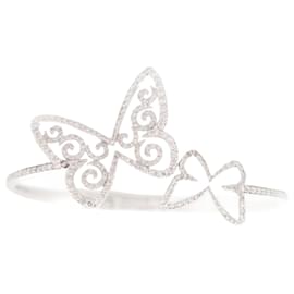 Messika-BRACELET MESSIKA BUTTERFLY ARABESQUE BUTTERFLY DUETTO WHITE GOLD & DIAMONDS STRAP-Silvery