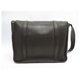Hermès-HERMES STEVE CAPORAL BAG 2009 CLEMENCE LEATHER CROSSBODY BAG-Brown
