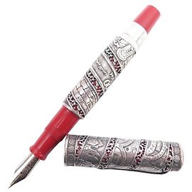 Thomas Wylde NUEVA PLUMA JERUSALÉN OMAS 3000 CAJA DE PLATA DE LEY + PLUMA ESTILOGRAFICA Roja
