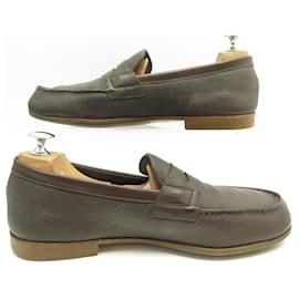 JM Weston-JM WESTON LOAFERS 281 THE WOC 7D 41 BROWN SEEDED CALF LOAFERS-Brown