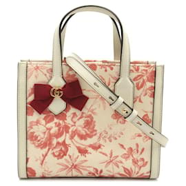 Gucci-GG Ribbon Canvas Herbarium Handtasche-Weiß