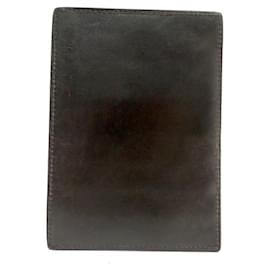 Hermès-PORTE CARTES HERMES MULTIPLE 6 CC EN CUIR BOX MARRON CARD HOLDER WALLET-Marron