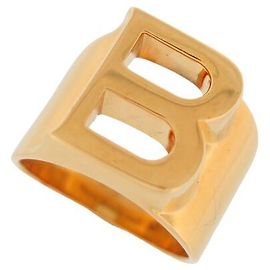 Chloé NEUER CHLOE-ALPHABET-BUCHSTABEN-B-T-RING52 2R000B GOLDENER MESSINGRING Golden