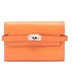 Hermès-Klassische Geldbörse von Kelly-Orange