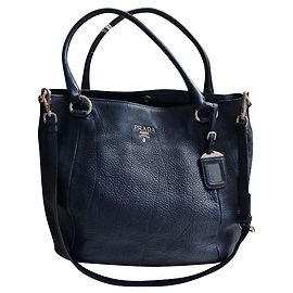 Prada Tote Bag aus Lammleder Marineblau Marineblau