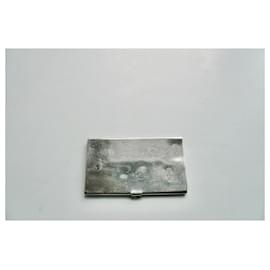 Cartier-Antigo porta-cartões de metal prateado CARTIER-Prata