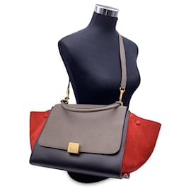 Céline-Tricolor Leather Trapeze Satchel Tote Bag with Strap-Multiple colors