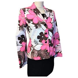 REGINA RUBENS BLUMEN-COUTURE-JACKE SCHMUCKKNÖPFE GRÖSSE 1 oder 38 Mehrfarben