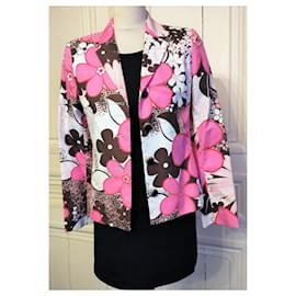 Regina Rubens-REGINA RUBENS FLORAL COUTURE JACKET JEWELED BUTTONS SIZE 1 or 38-Multiple colors