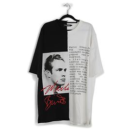 Camiseta bordada Marlon Brando de algodão preto e branco Dolce & Gabbana Multicor