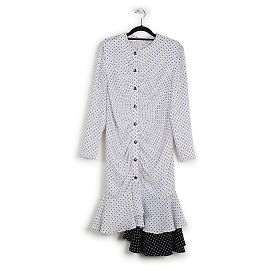 JW Anderson J.W.Vestido midi de bolinhas preto e branco Anderson com mangas compridas Branco