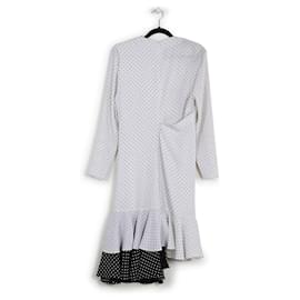 JW Anderson-J.W.Vestido midi de bolinhas preto e branco Anderson com mangas compridas-Branco