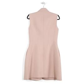 Christian Dior-Christian Dior Rose Wool Sleeveless Mini Dress-Pink