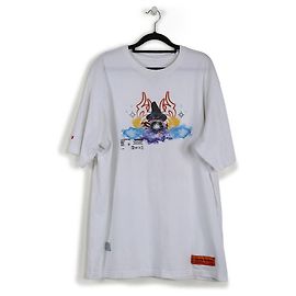 Heron Preston White Cotton "Wizard" Multicolor Print Short Sleeve T-Shirt White
