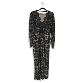 Stella Mc Cartney-Stella McCartney Black Lace Jumpsuit With Long Sleeves-Black
