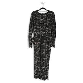 Stella Mc Cartney-Stella McCartney Black Lace Jumpsuit With Long Sleeves-Black