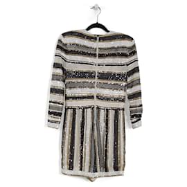 Zuhair Murad-Zuhair Murad White/Gold/Navy Full Sequins Three-Quarter Sleeves Playsuit-Multiple colors