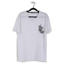 Alexander McQueen Camiseta de manga corta con bordado AMQ de algodón blanco Blanco
