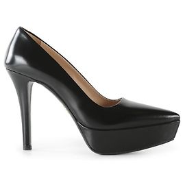 Prada Black Leather Platform Pointy Toe Pumps Black