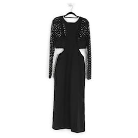 Self portrait-Self Portrait Black Layered Jumpsuit With Long Sleeves-Black