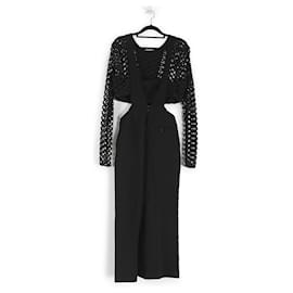 Self portrait-Self Portrait Black Layered Jumpsuit With Long Sleeves-Black