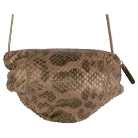 Autre Marque-Carlos Falchi Python Crossbody Bag-Brown