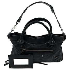 Balenciaga-Cuir d'agneau noir First-Noir