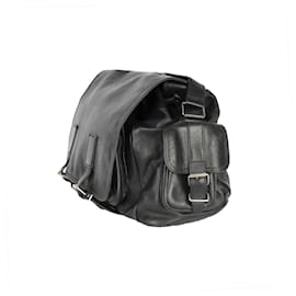 Saint Laurent-Saint Laurent Black Leather Crossbody Messenger Bag-Black
