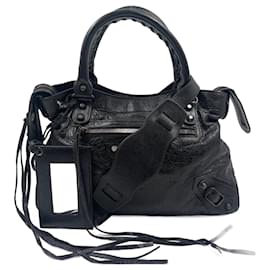 Balenciaga-Cuir d'agneau noir First-Noir