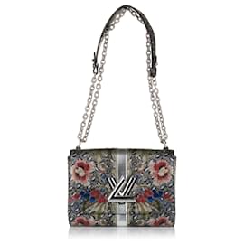 Louis Vuitton-Louis Vuitton Gray Floral Epi Twist MM-Grey
