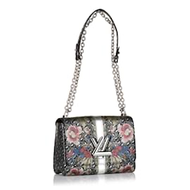 Louis Vuitton-Louis Vuitton Gray Floral Epi Twist MM-Grey