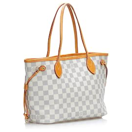 Louis Vuitton-Louis Vuitton White Damier Azur Neverfull PM-Blanc