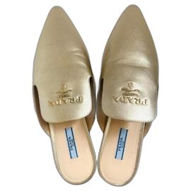 Prada Mulas Dourado Metálico