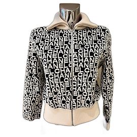 Chanel Strickjacke aus Wolle schwarz weiß Schwarz Weiß